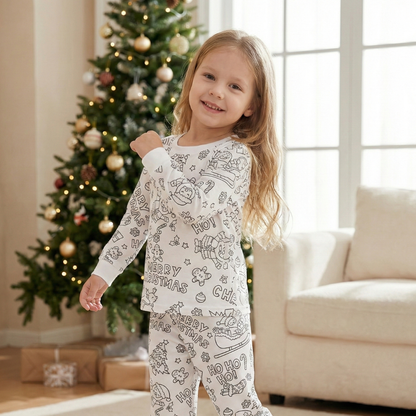 Color & Wear Pajama Set + Fabric Markers | Christmas